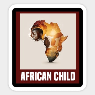 African Child Africa Map Sticker